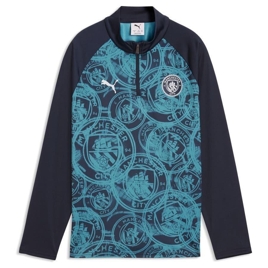 Puma Manchester City Trainingsshirt Pre Match Kwartrits Kids