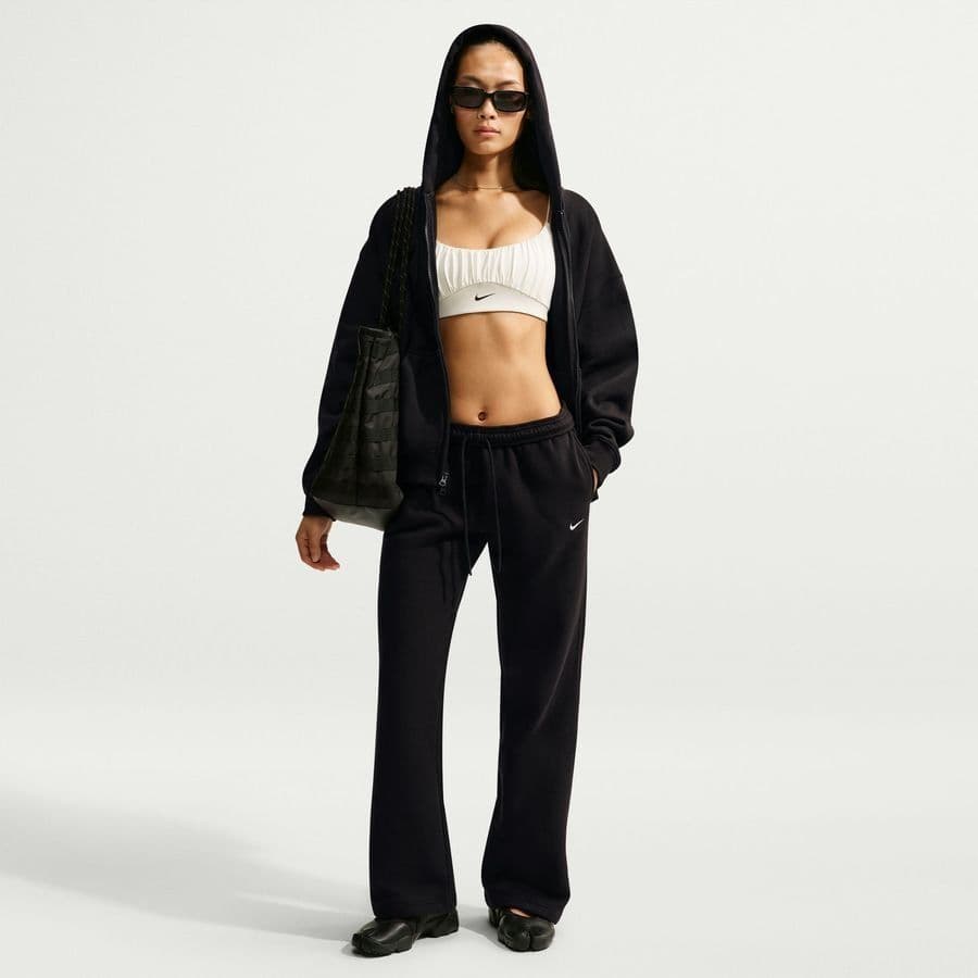 Nike Trainingsbroek Studio Fleece Mid-rise Open-hem Dames