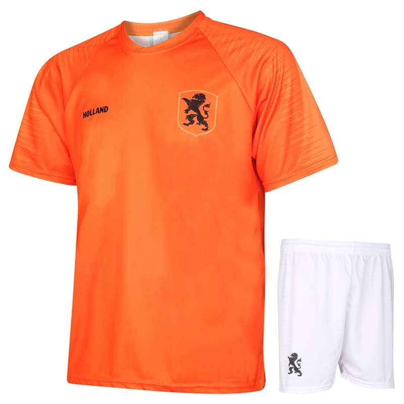 Kingdo Nederlands Elftal Voetbaltenue Thuis - Eigen Naam - Oranje - Kind
