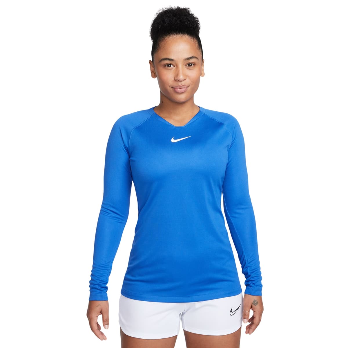 Nike Dri-FIT Park Ondershirt Lange Mouwen Dames in Blauw Wit