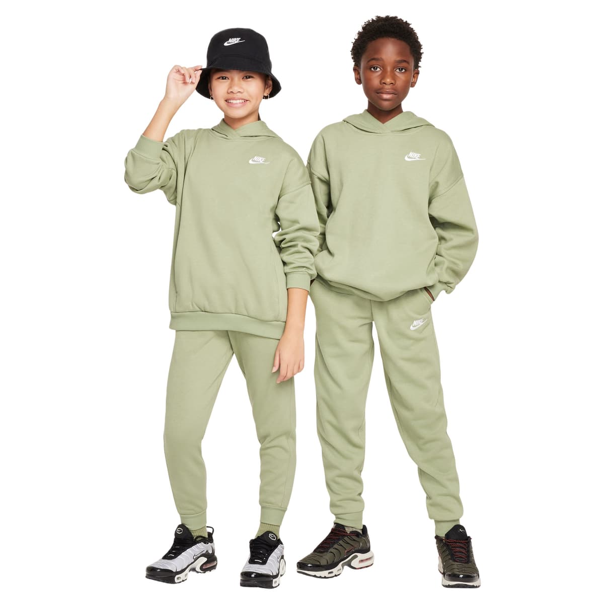 Nike Sportswear Club Fleece Hoodie Trainingspak Kids in Lichtgroen Wit