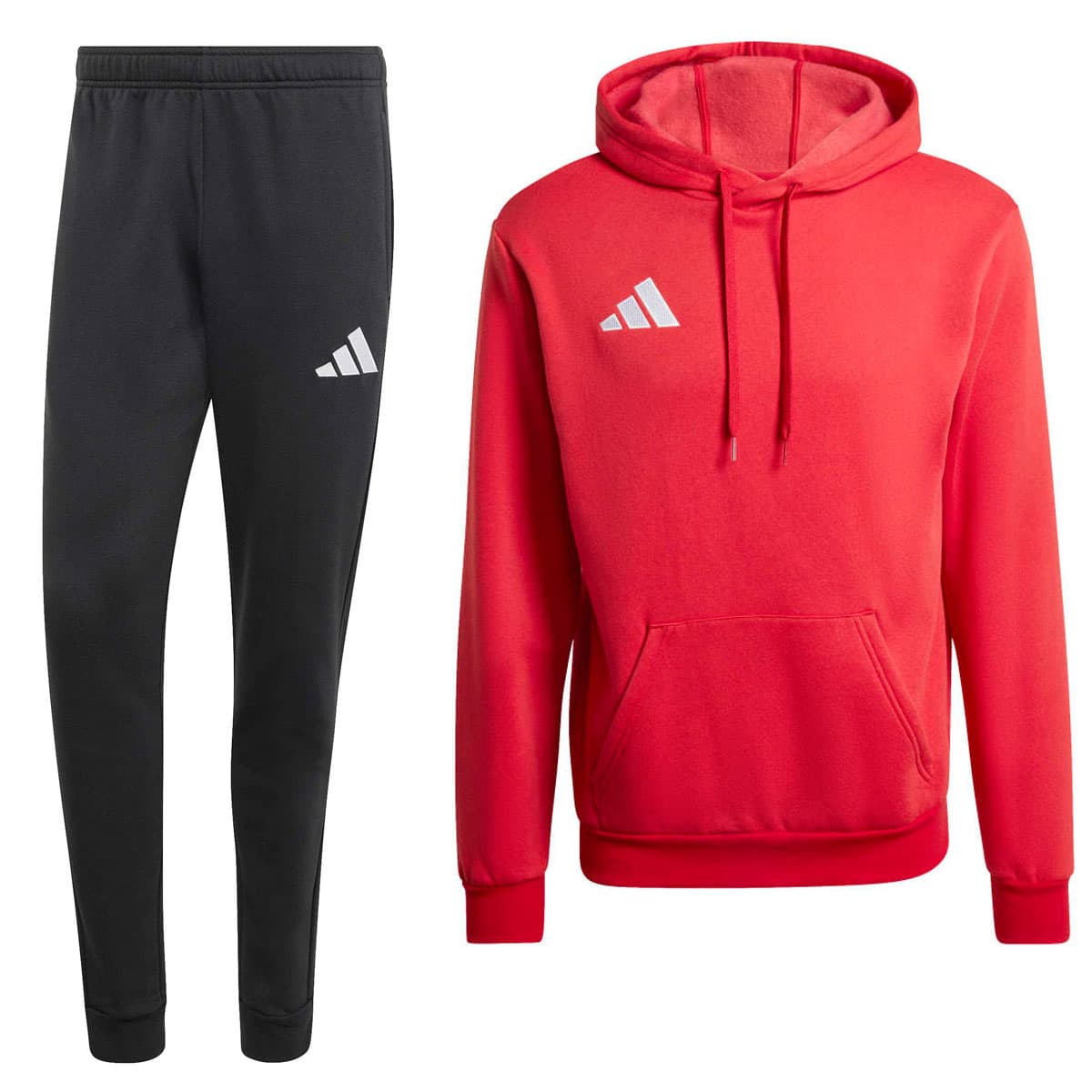 adidas Entrada 26 Hoodie Joggingpak in Rood Zwart