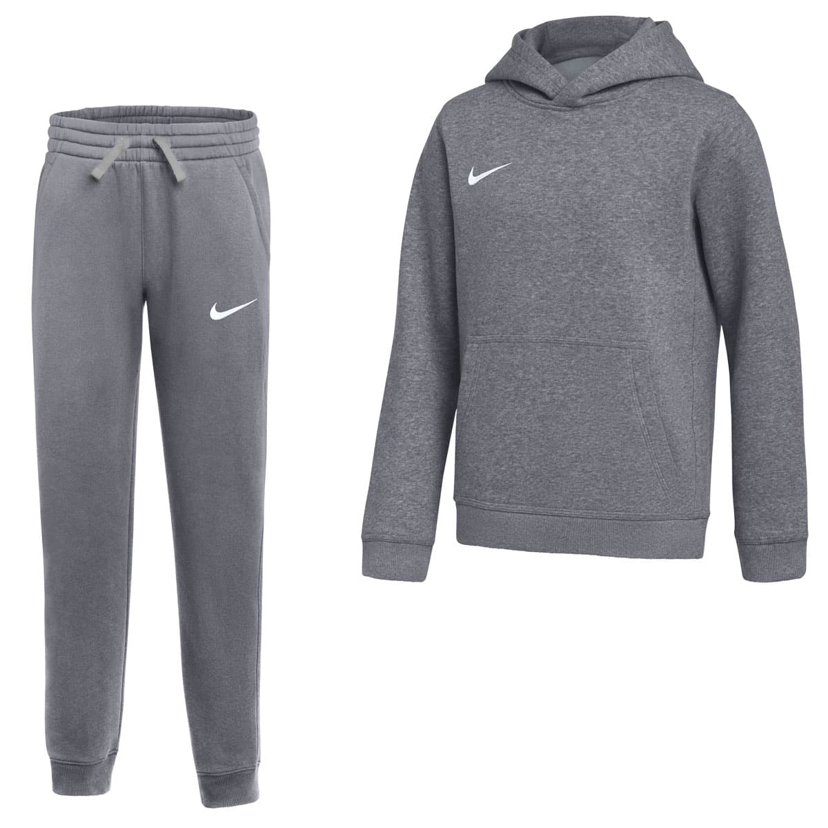 Nike Park 26 Fleece Pullover Hoodie Joggingpak Kids in Donkergrijs Wit