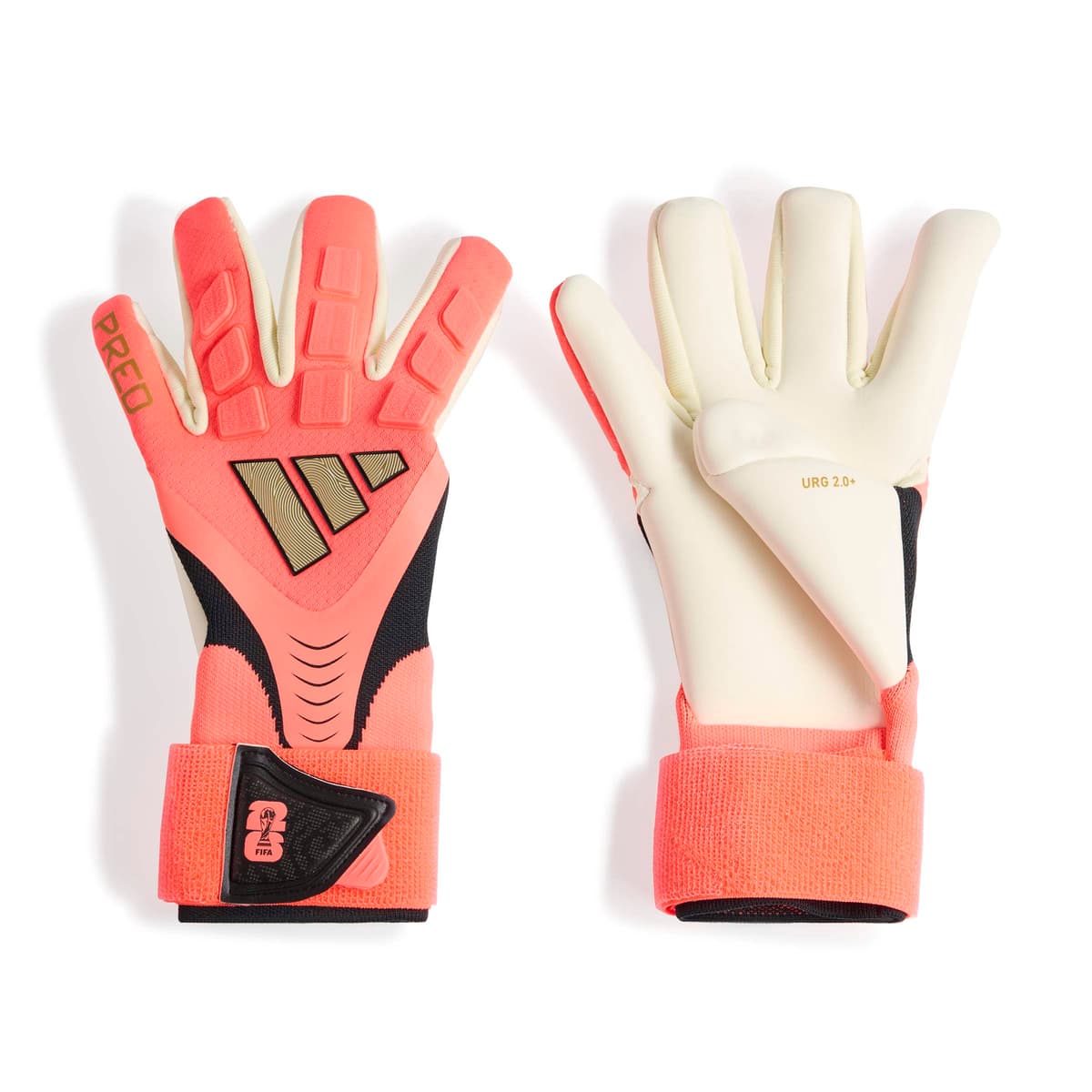 adidas Predator Pro Strap Keepershandschoenen in Felroze Zilvergrijs Zwart Goud