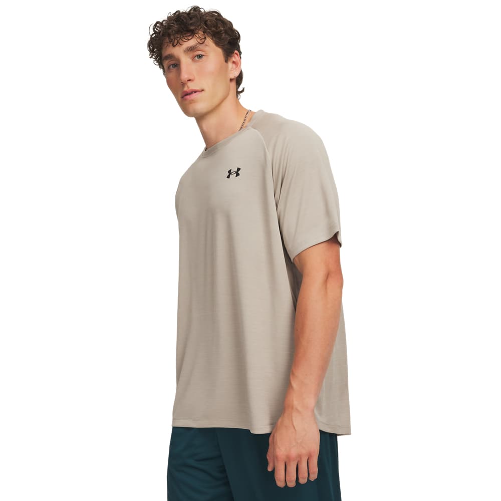Under Armour Tech Textured Trainingsshirt in Lichtgrijs Zwart